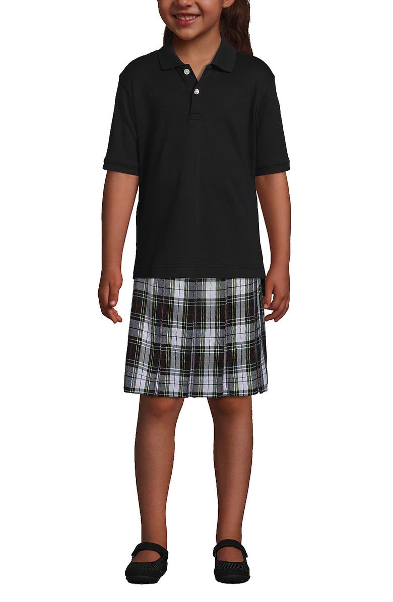 Lands' End School Uniform Kids Short Sleeve Interlock Polo Shirt, Main, color, Black