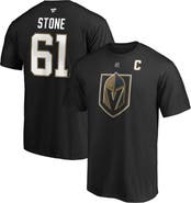 FANATICS Men's Fanatics Branded Mark Stone Black Vegas Golden Knights Authentic Stack Player Name & Number Captain Patch T-Shirt