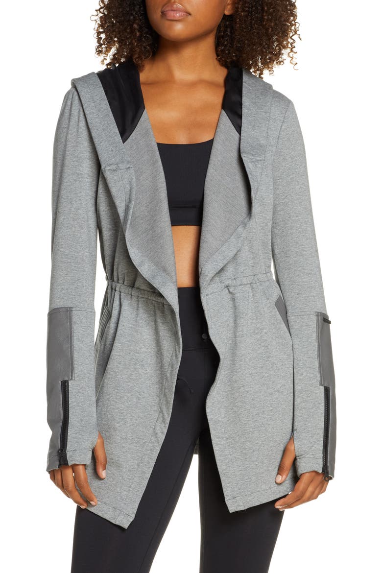 Traveler Wrap Jacket, Main, color, CHARCOAL HEATHER