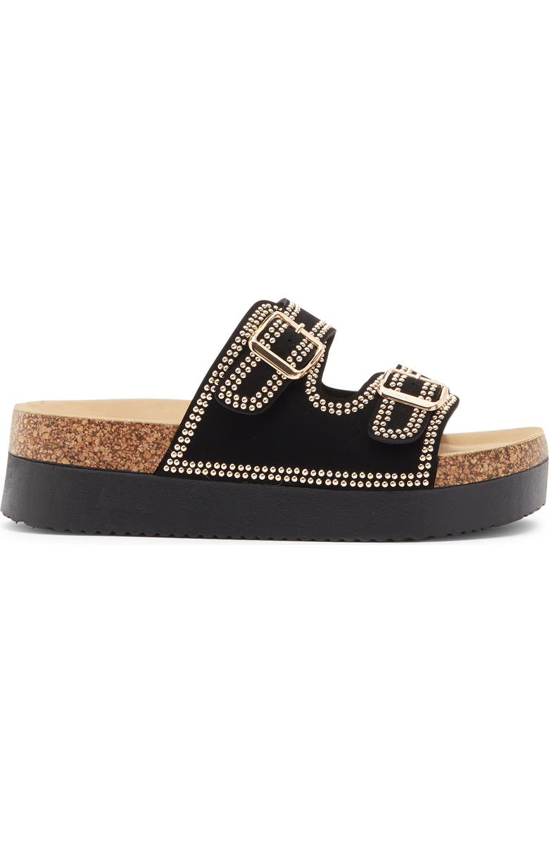 TOP MODA Avril Platform Slide Sandal, Alternate, color, Black Nub