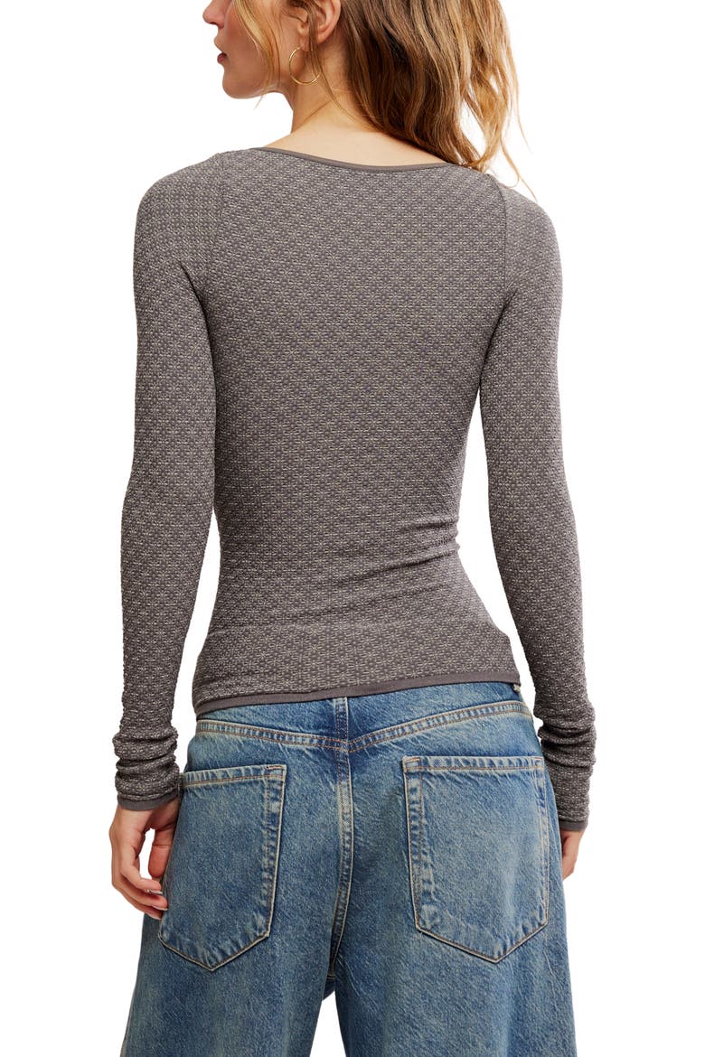 Love Letter Long Sleeve Top, Alternate, color, IRON