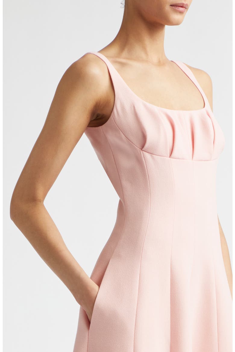 Collins Gathered Wool Crepe A-Line Dress, Alternate, color, LIGHT PINK