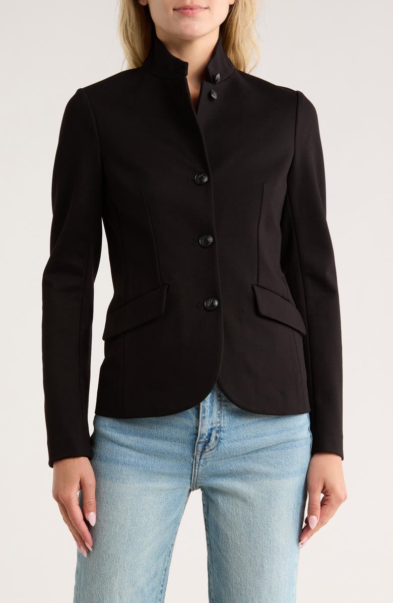 rag & bone Sadie Slim FIt Ponte Blazer, Main, color, Black
