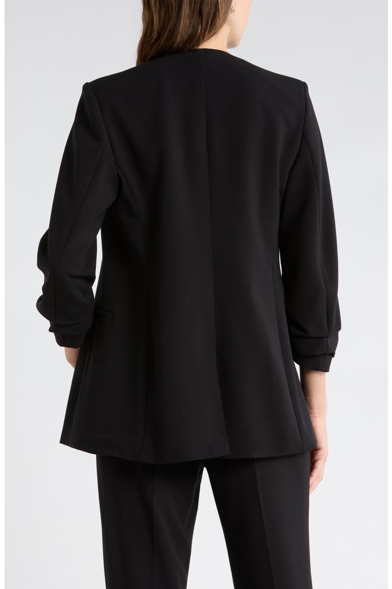 Slim Cinched Sleeve Blazer, Alternate, color, BLACK