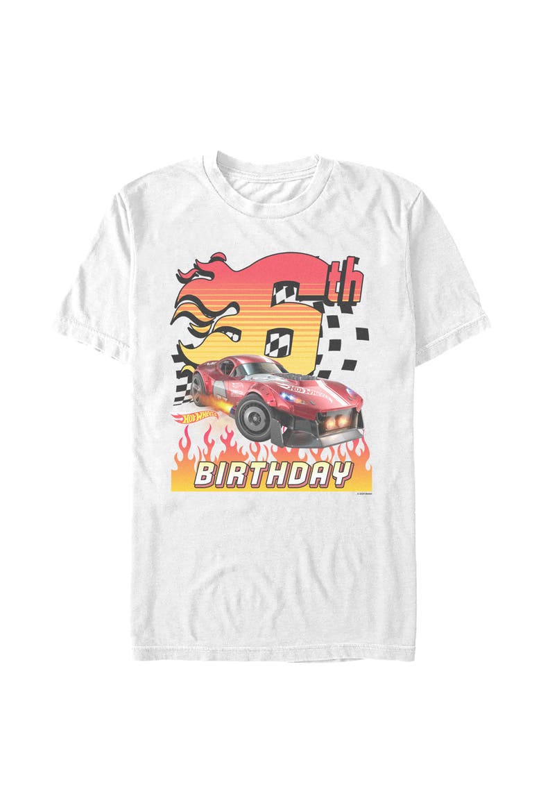 Men's Hot Wheels GT Scorcher 6th Birthday  Graphic T-Shirt, Main, color, White