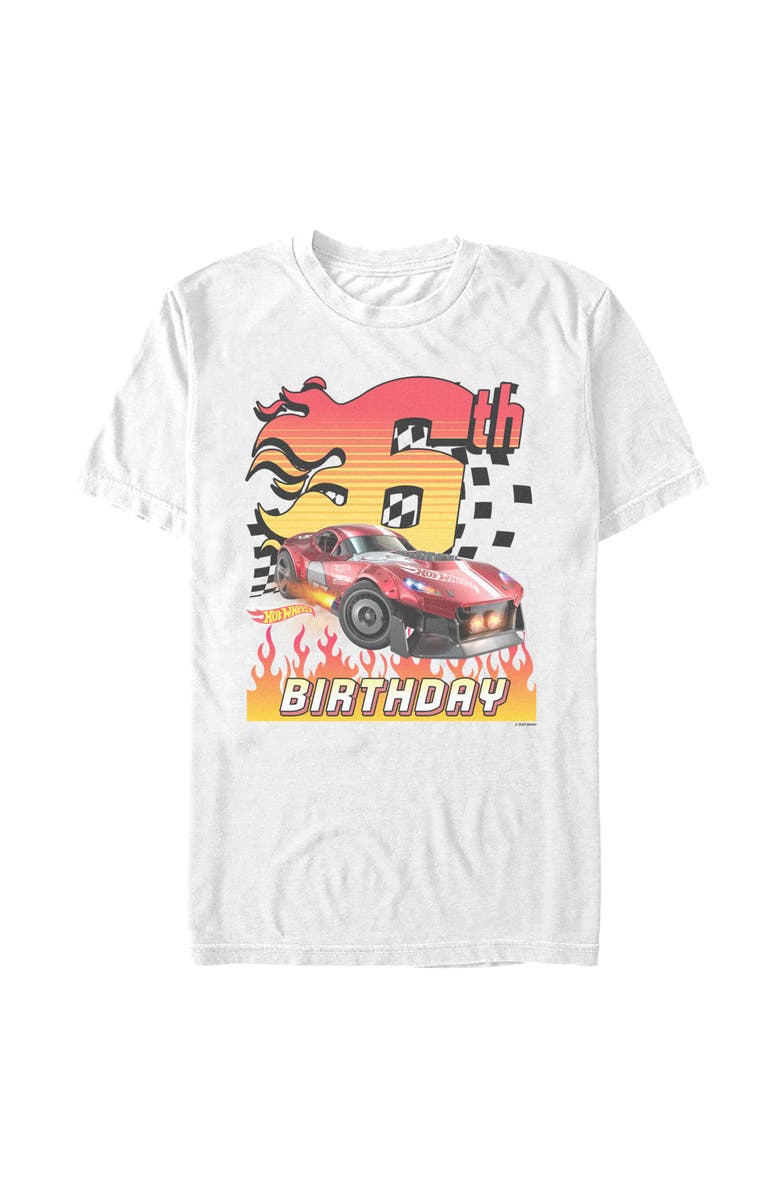 Hot Wheels Men's Hot Wheels GT Scorcher 6th Birthday Graphic T-Shirt, Main, color, White