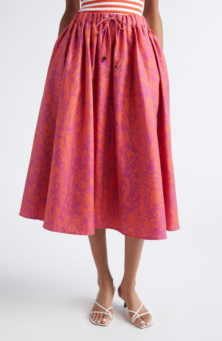 Max Mara Berlina Jacquard Cotton & Silk Midi Skirt, Main, color,