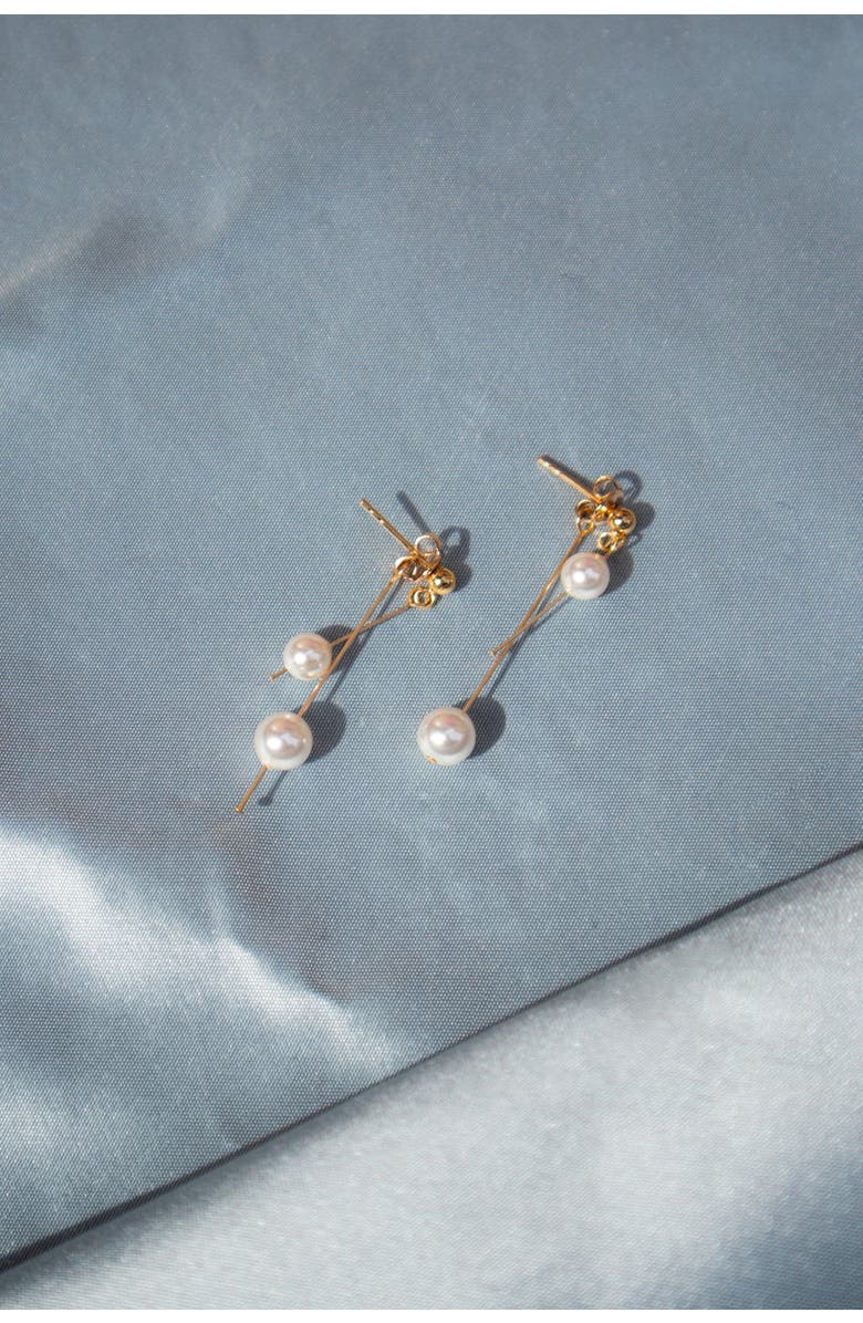 seree Leighton faux pearl pendant earrings, Alternate, color, White