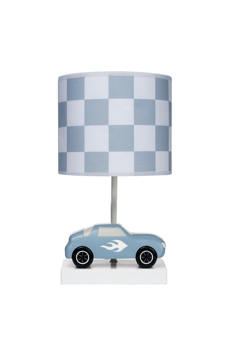Lambs & Ivy Little Racer Hand Painted Car/Transportation Lamp w/ Shade and Bulb, Main, color, Blue