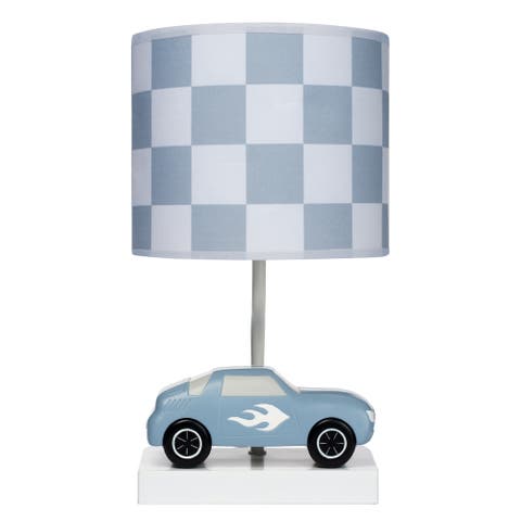 Little Racer Hand Painted Car/Transportation Lamp w/ Shade and Bulb