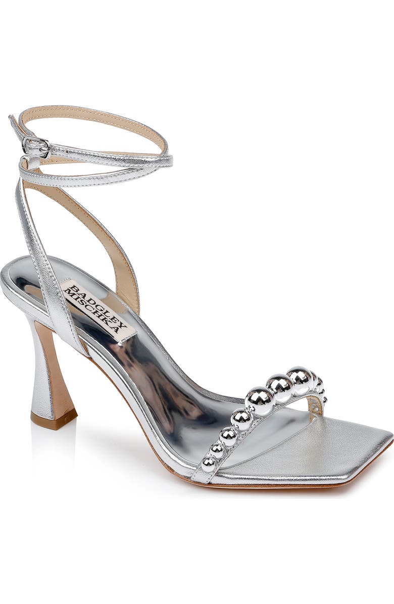 Badgley Mischka Collection Cailey Ankle Strap Metallic Sandal, Main, color,