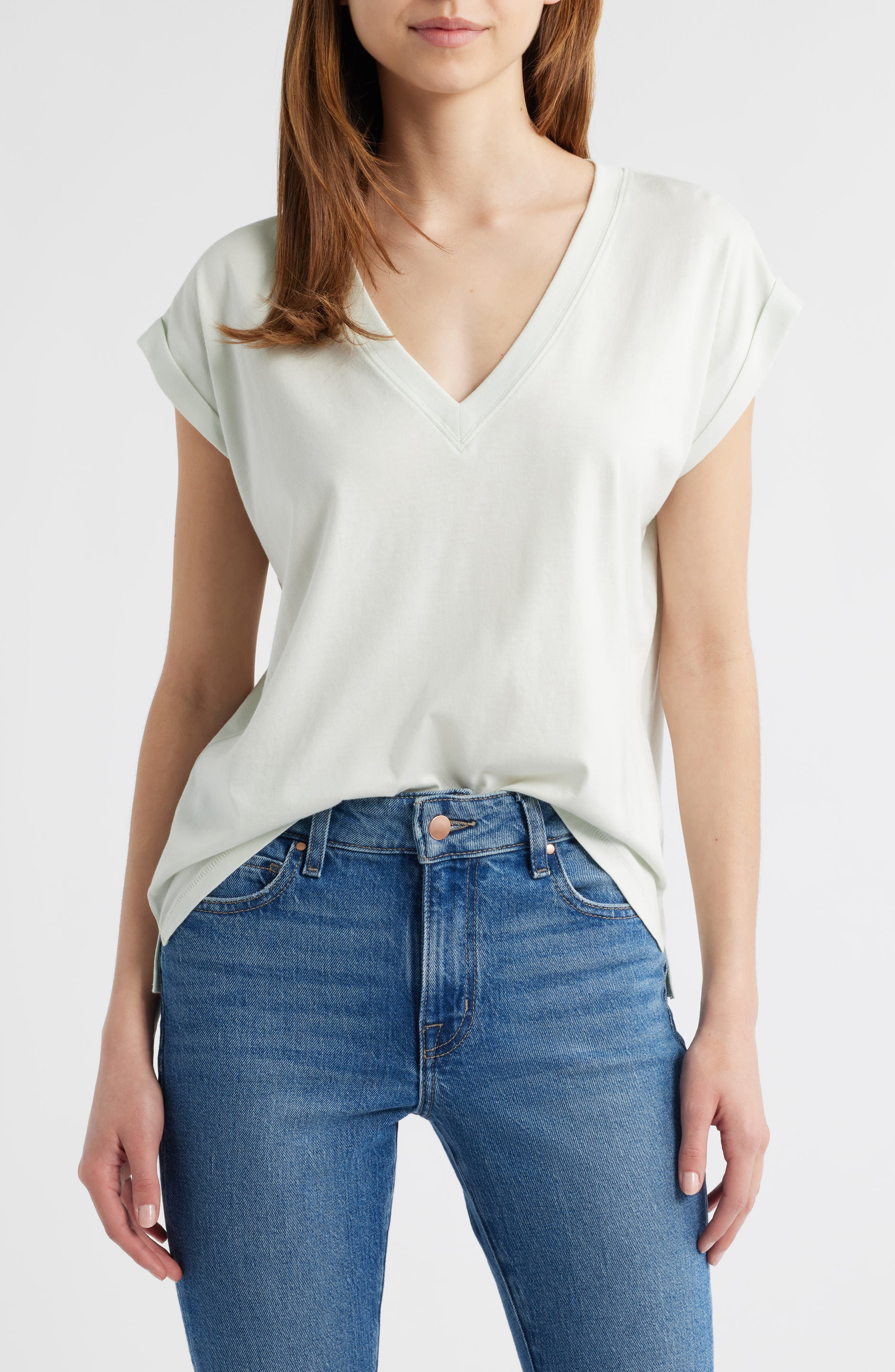 FRAME Easy Cotton V-Neck T-Shirt