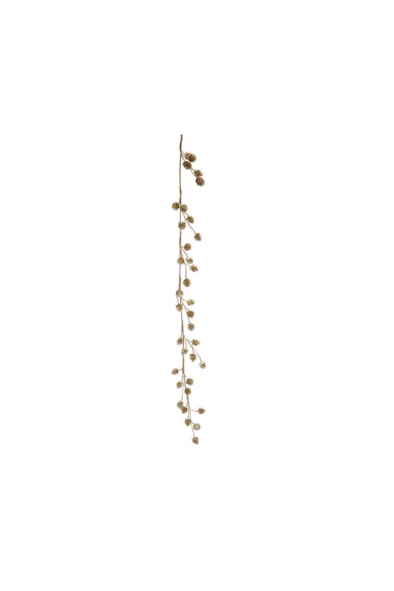 Plastic Pinecone Garland with Glitter, Gold Finish, Main, color, Gold