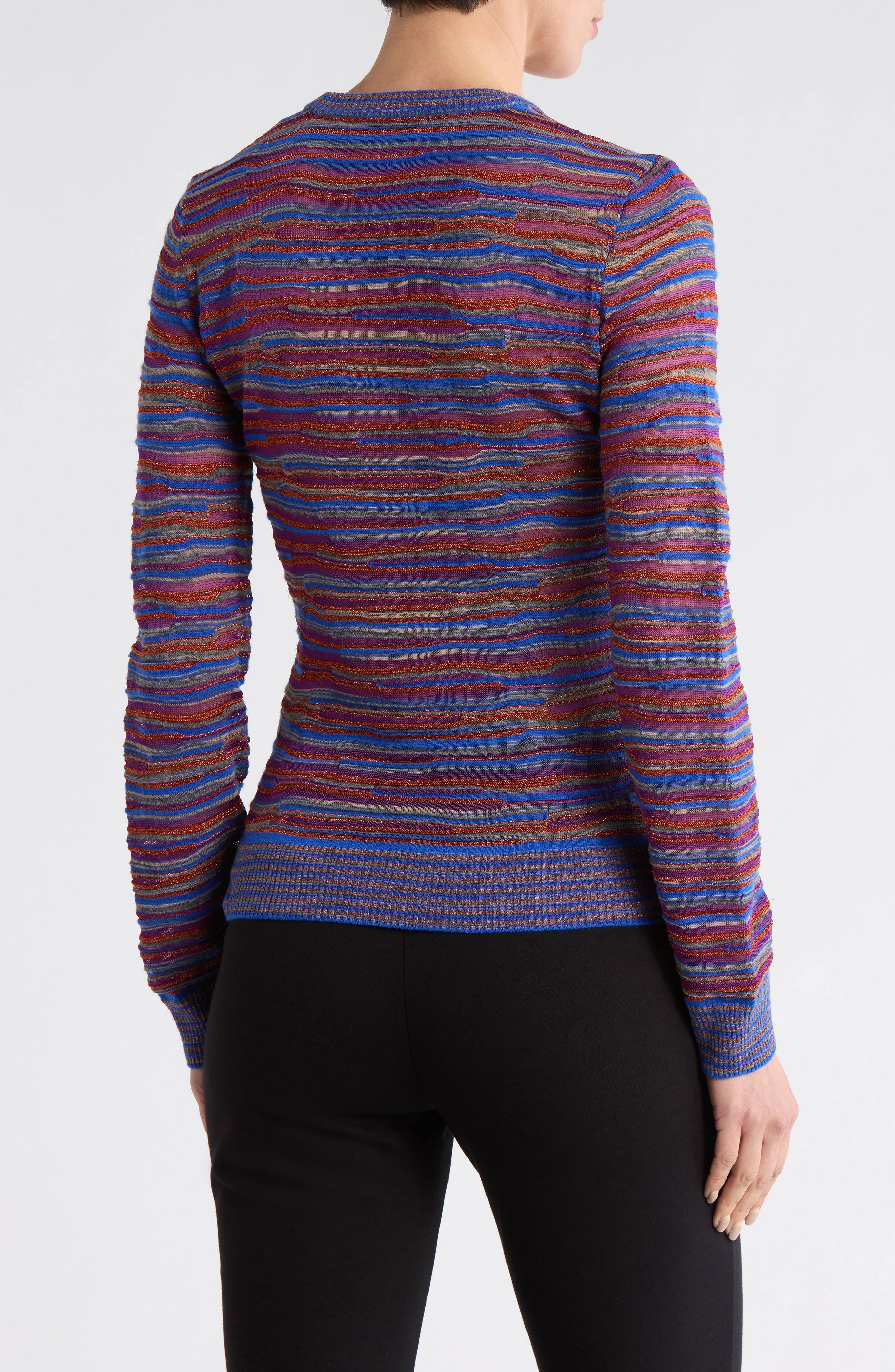 Long Sleeve Wool Blend Sweater - image 2
