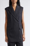 SPORTMAX Albero Pleat Back Wool Blend Vest
