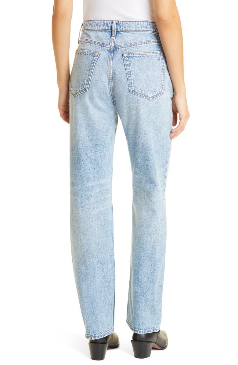 rag & bone Alex Ripped High Waist Straight Leg Jeans, Alternate, color, 