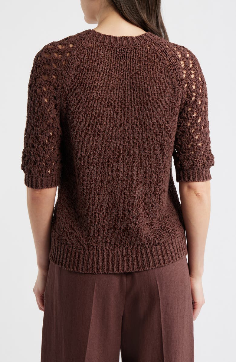 BOSS Fanuka Tape Yarn Open Knit Top, Alternate, color, Mocha