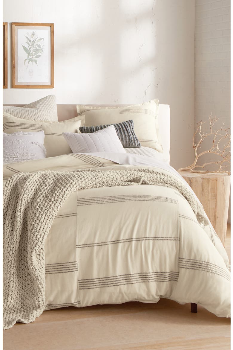 Marled Stripe Duvet Cover & Sham Set, Main, color, NATURAL