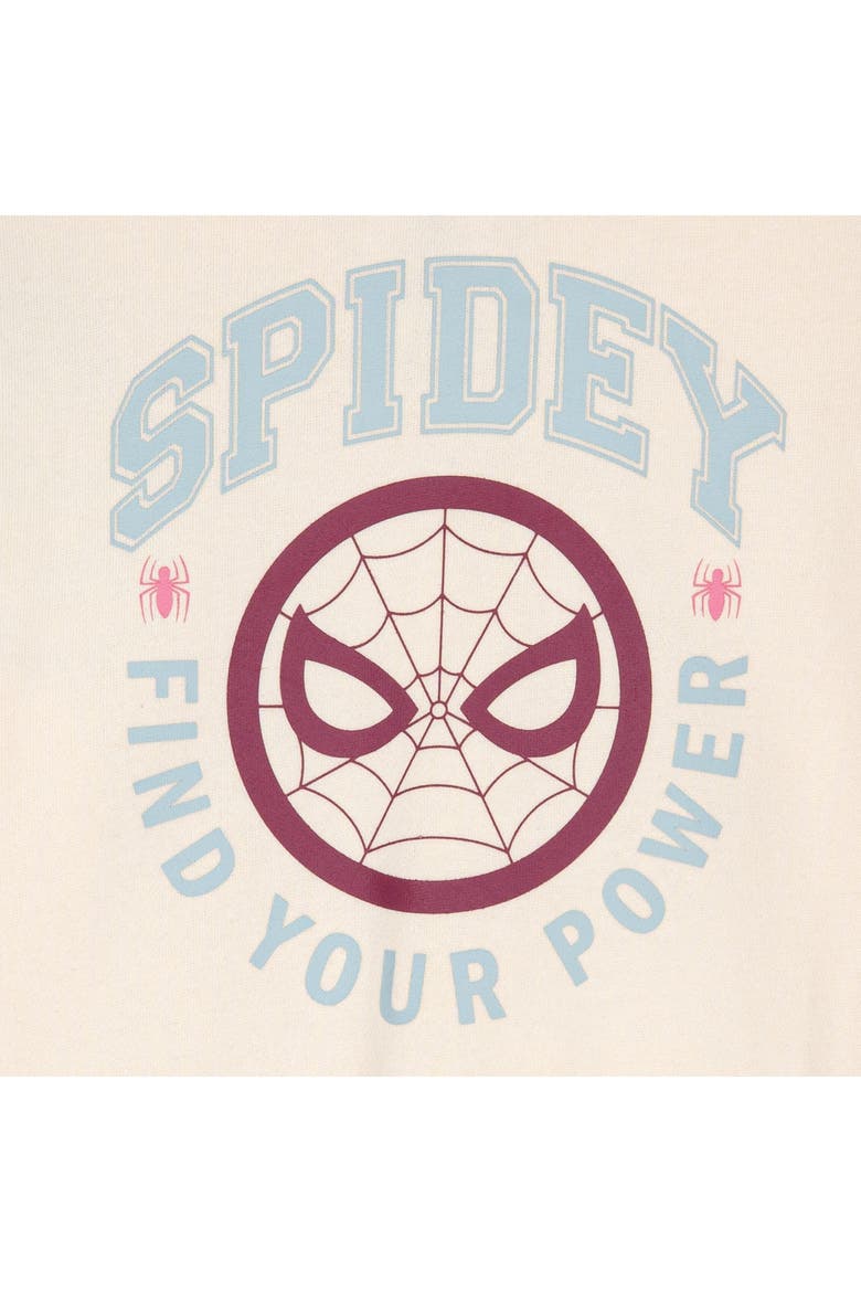 Spider-Man Fleece Sweatshirt and Pleated Skirt Set, Alternate, color, Spider Man Pink Plaid