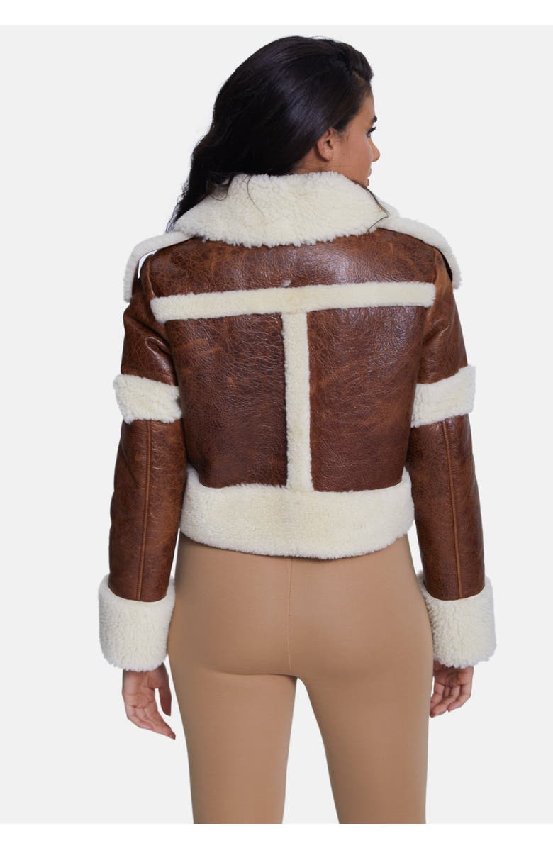 Furniq UK Veronica Sheepskin Jacket, Alternate, color, Brown