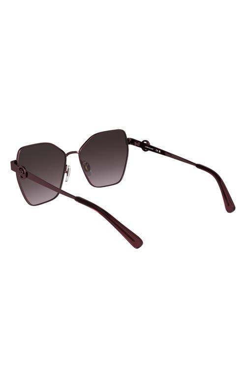 Longchamp 58mm Gradient Square Sunglasses In Burgundy