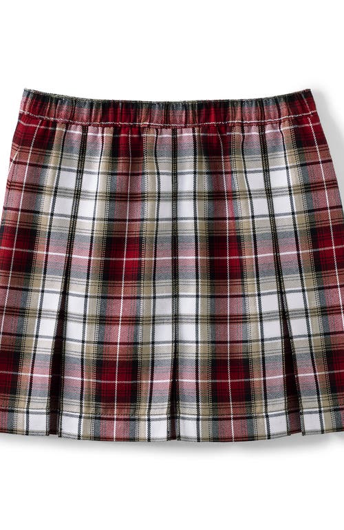 Lands' End School Uniform Girls Plaid Box Pleat Skirt Top Of The Knee In Multi