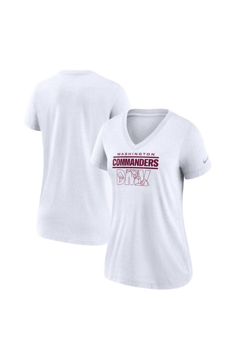 Nike Women's Nike White Washington Commanders Hometown Collection Tri-Blend V-Neck T-Shirt, Main, color, White