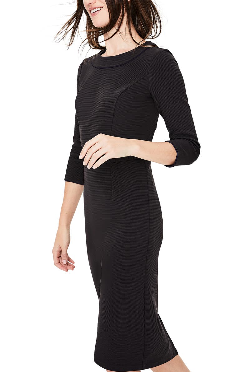 chinese dress ladies Ellen V-neck Ottoman Dress-Navy main image 1