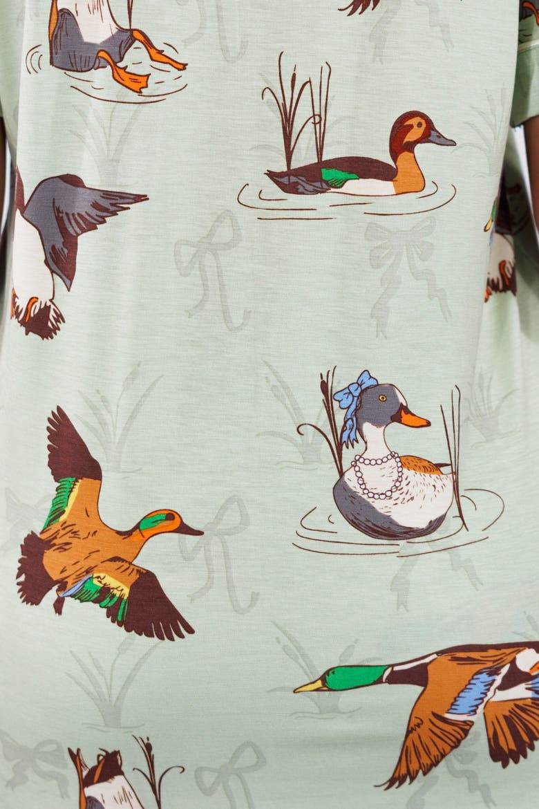 Short Robe, Alternate, color, Fancy Fowl in Sage Green