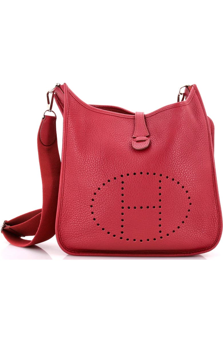 Pre-Owned Hermes Evelyne Bag Gen III Clemence PM, Main, color, Rubis