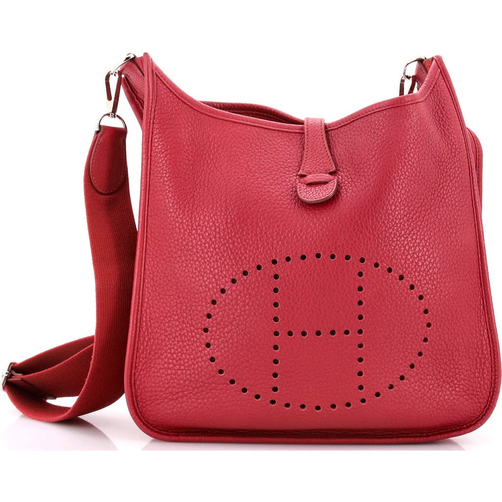 Pre-owned Hermes Hermes Evelyne Bag Gen Iii Clemence Pm In Red