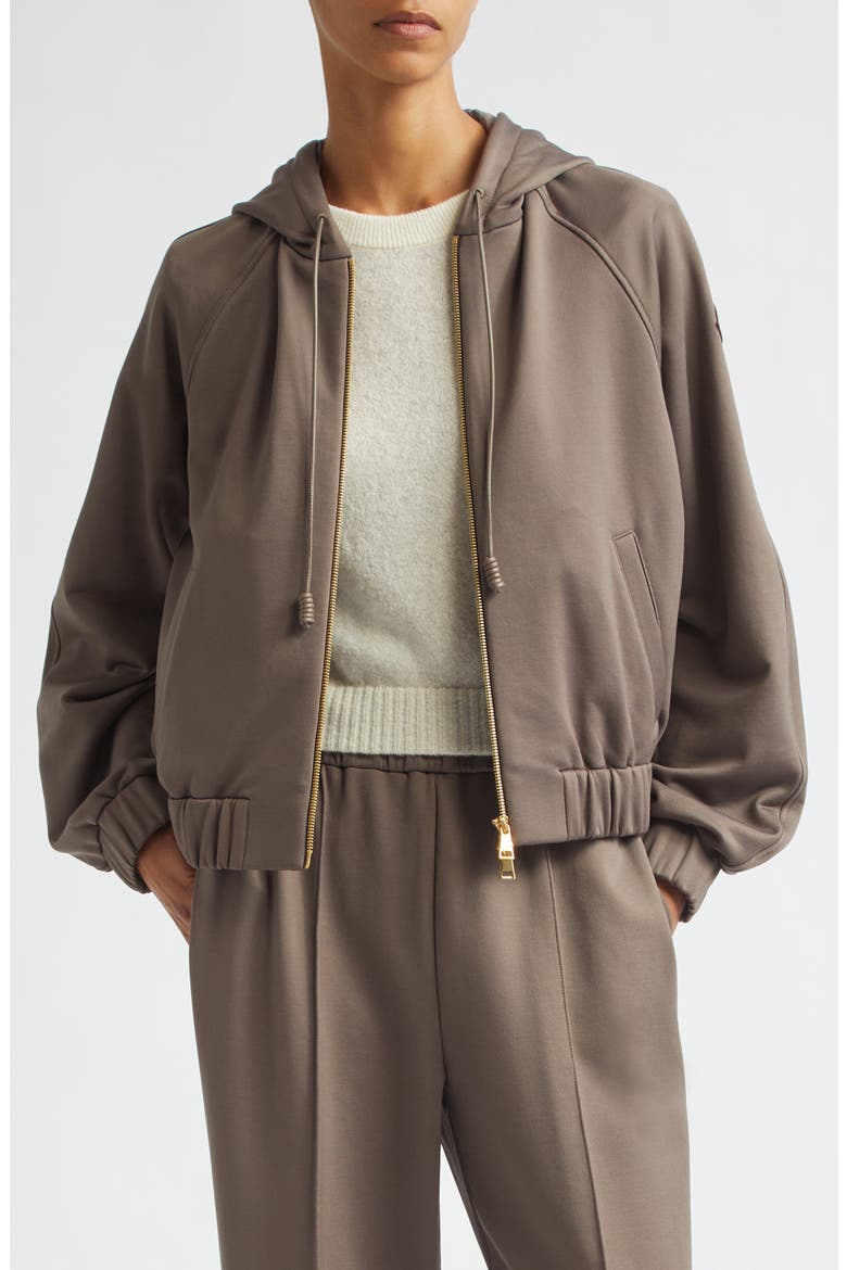 Fleece Zip Hoodie, Main, color, BEIGE