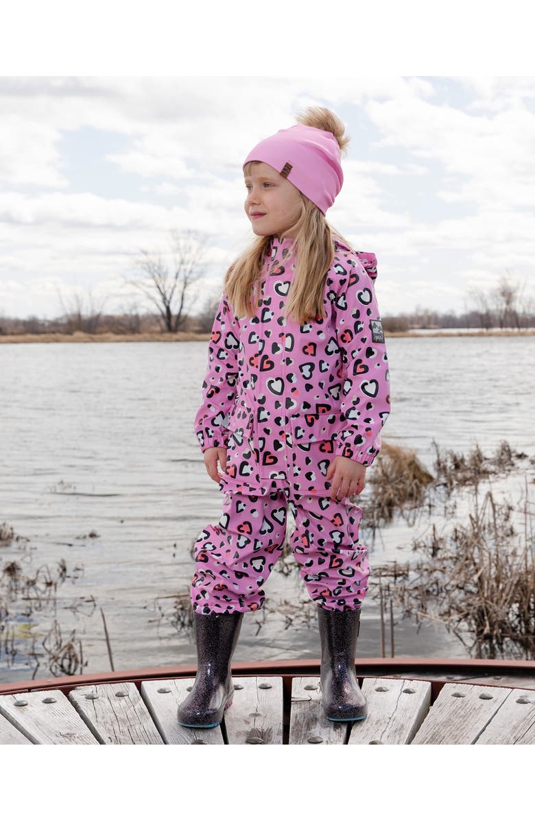 Deux par Deux Rain One-Piece Heart in Polyurethane, Alternate, color, Pink Heart Print