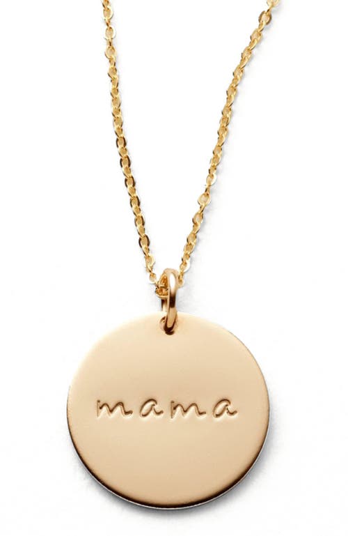 Made By Mary Mama Disc Necklace In Gold