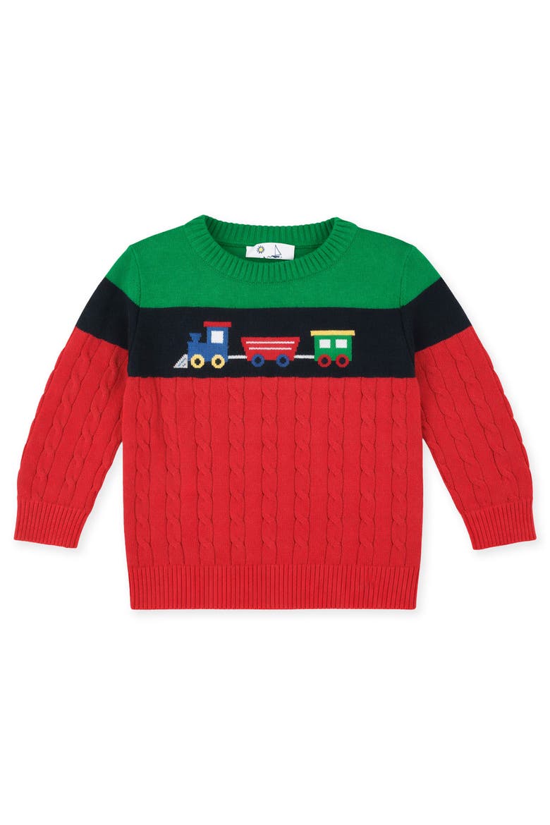 Sweater with train, Main, color, Navy, Green & Red Multi