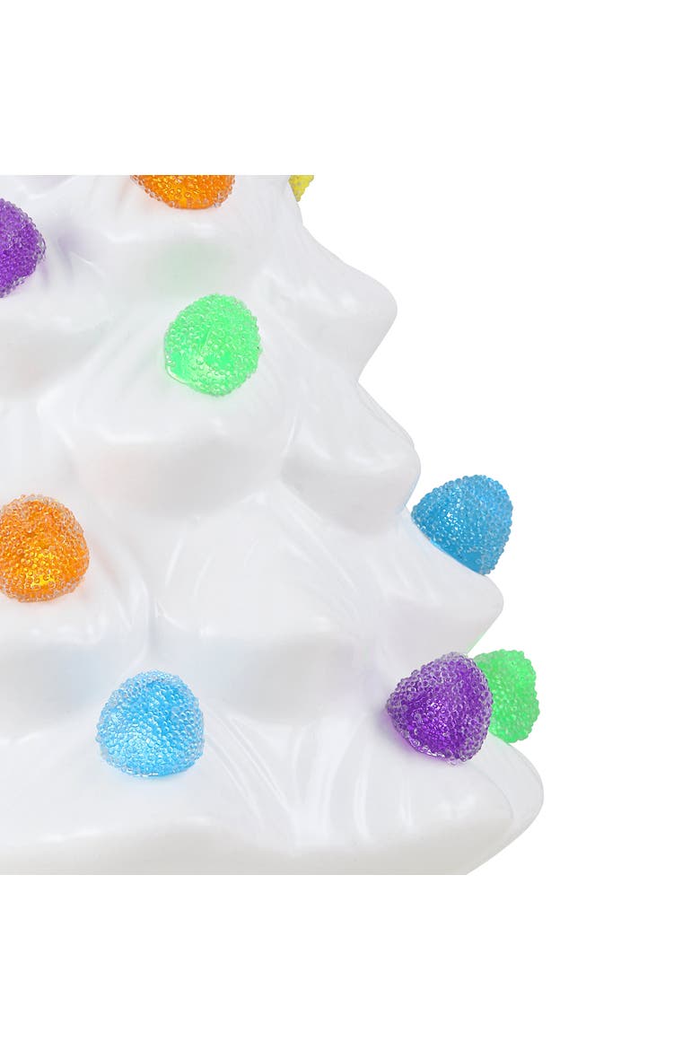 8 in. Nostalgic Ceramic Tree with Gumdrop Bulbs - White, Alternate, color, Multicolored
