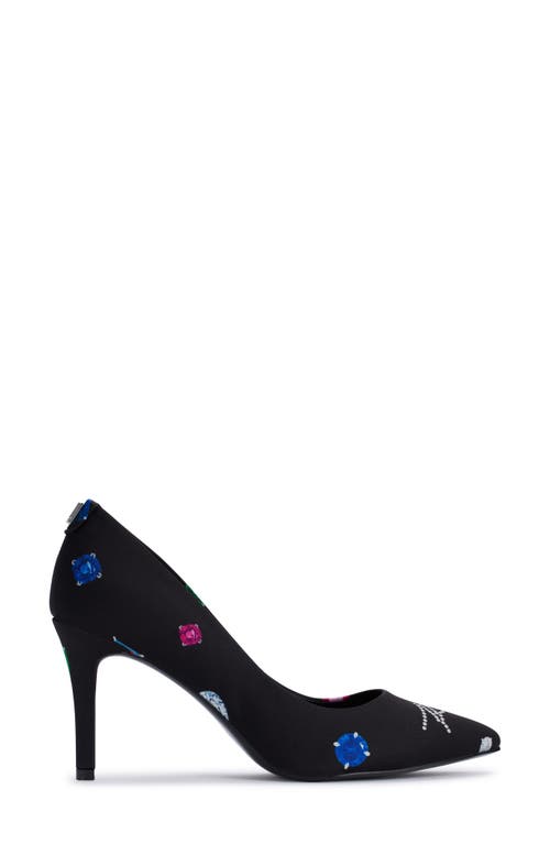 Shop Karl Lagerfeld Royale Pointed Toe Pump In Black Multi