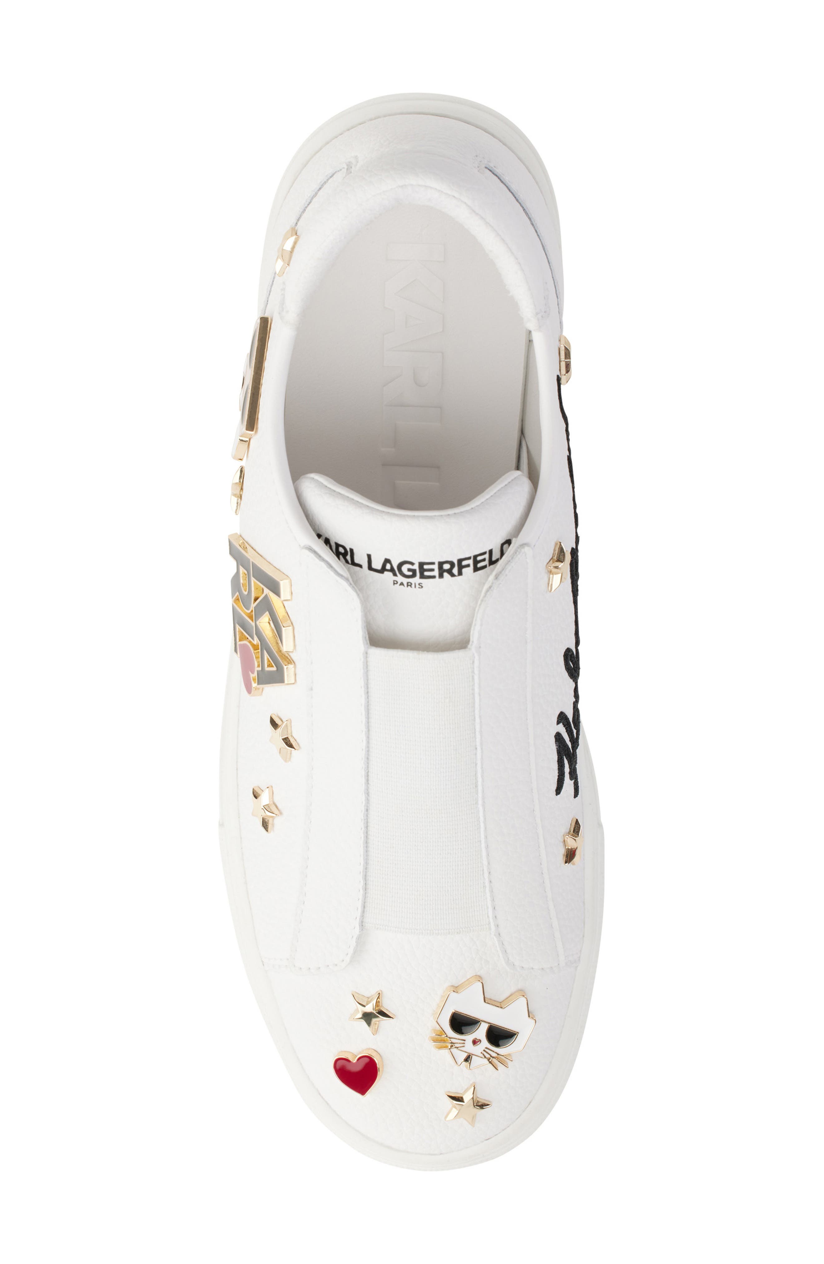 KARL LAGERFELD PARIS Caitie Slip-On Sneaker, Alternate, color, Bright White