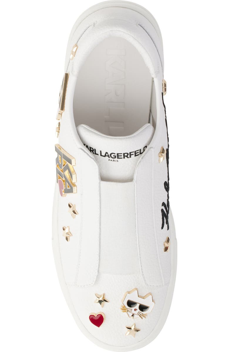 KARL LAGERFELD PARIS Caitie Slip-On Sneaker, Alternate, color, Bright White