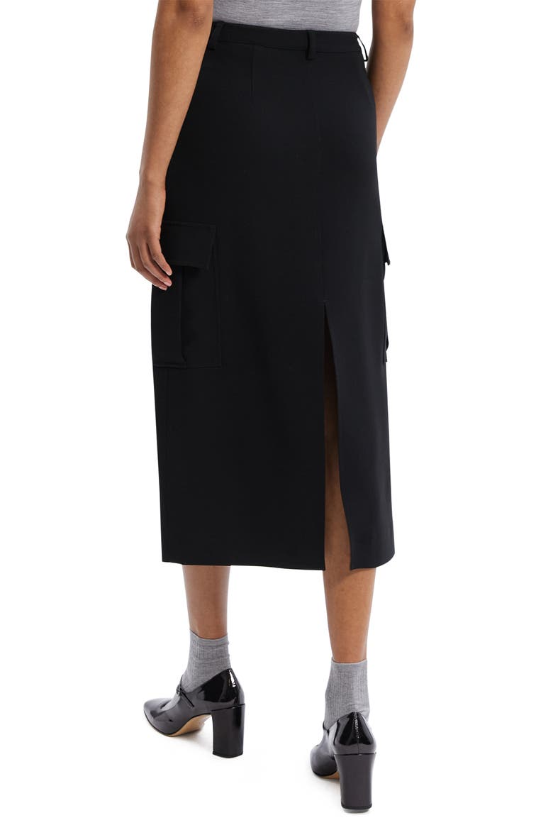 Cargo Midi Skirt, Alternate, color, BLACK