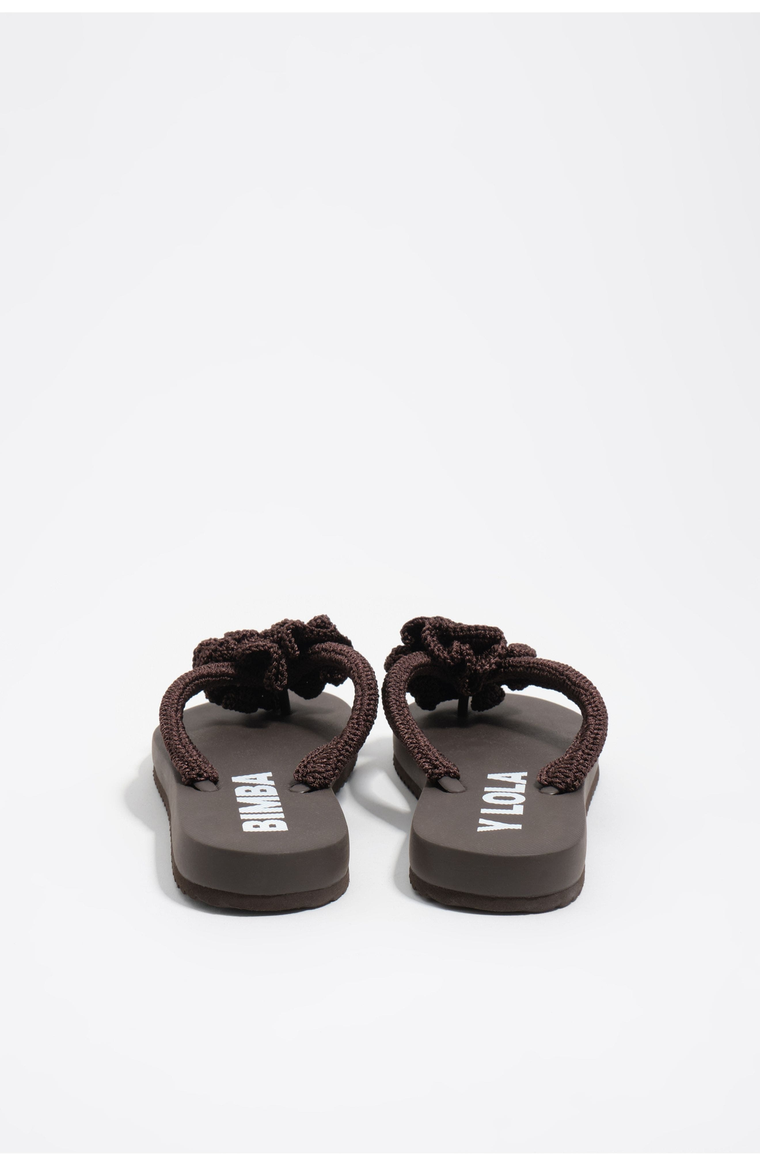 Bimba y Lola Crochet Flower Flip-Flop, Alternate, color, Dark Brown