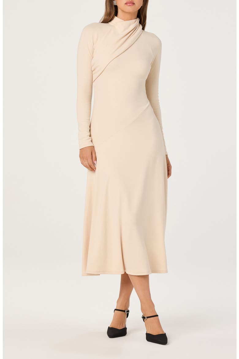 Long Sleeve Mock Neck Dress, Main, color, CREAM