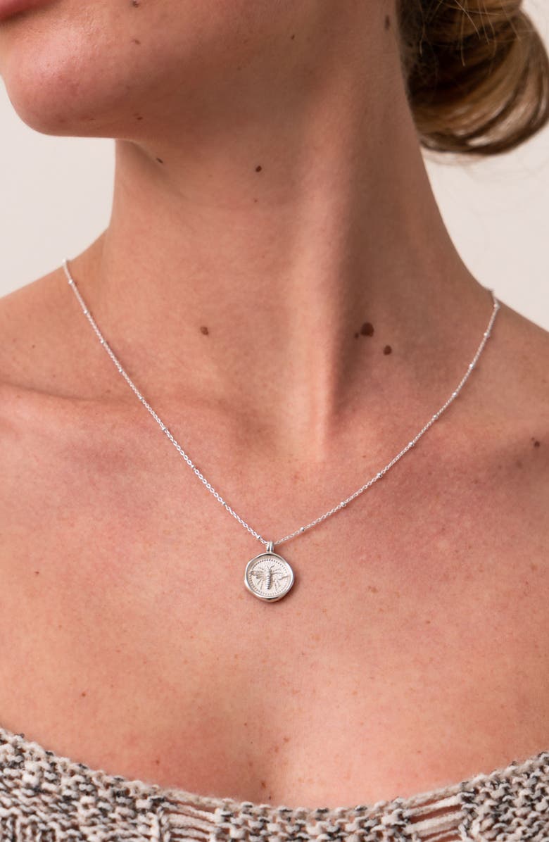 Dower & Hall Queen Bee Talisman Necklace, Alternate, color, Sterling Silver