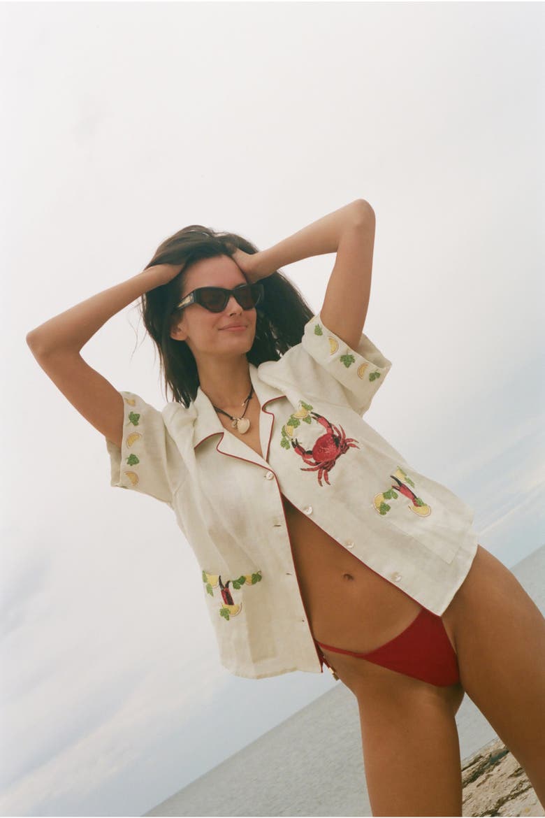 'Just a Pinch' Cabana ~ Relaxed Crop Cut, Alternate, color, Sea-Foam