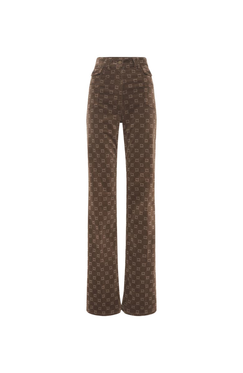 GERARD DAREL Anna Flared Monogram Jeans, Alternate, color, Coffee