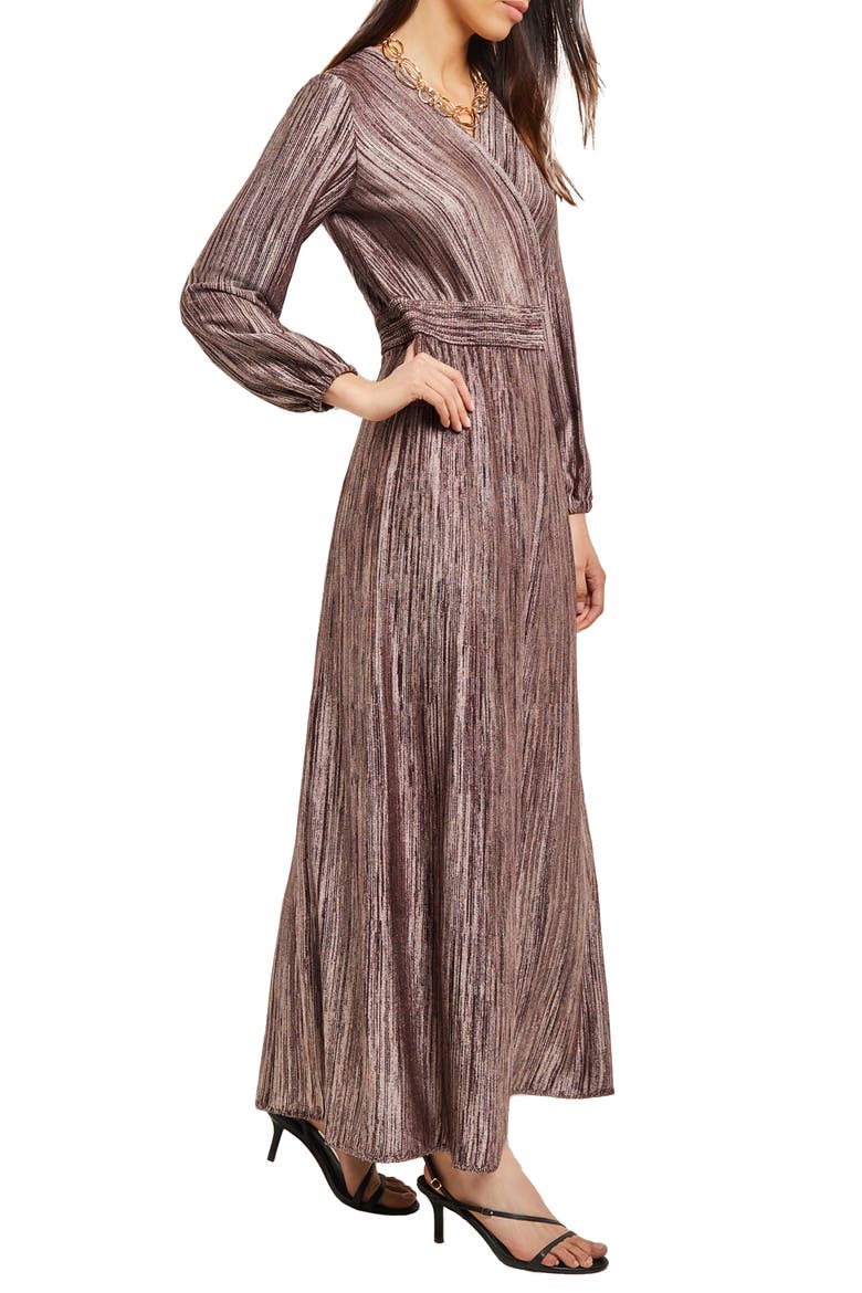 Heritage Fit Long Sleeve Sweater Dress, Alternate, color, MAHOGANY/VENETIAN ROSE/BLACK