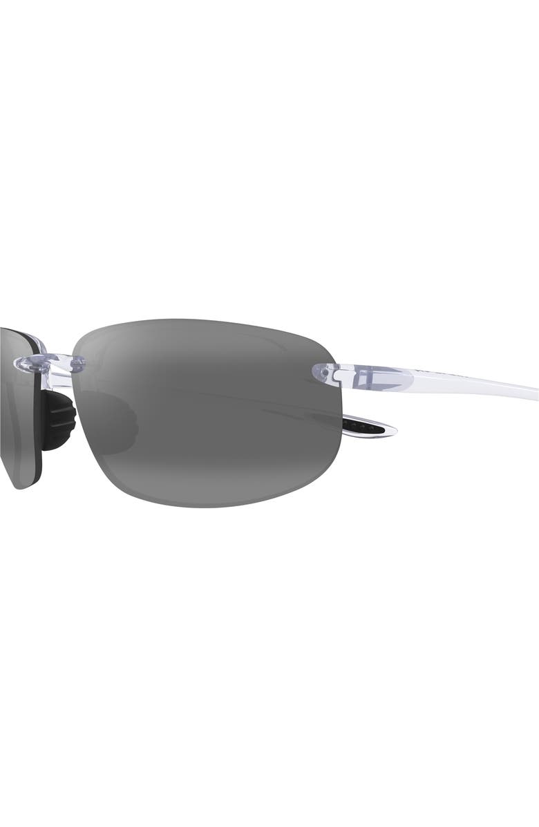 Maui Jim Ho'okipa 64mm Oversize PolarizedPlus2<sup>®</sup> Rectangular Sunglasses, Alternate, color, Shiny Crystal Grey