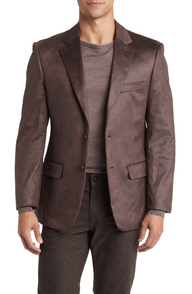 DANIEL HECHTER Norris Faux Suede Sport Coat, Main, color, Tobacco