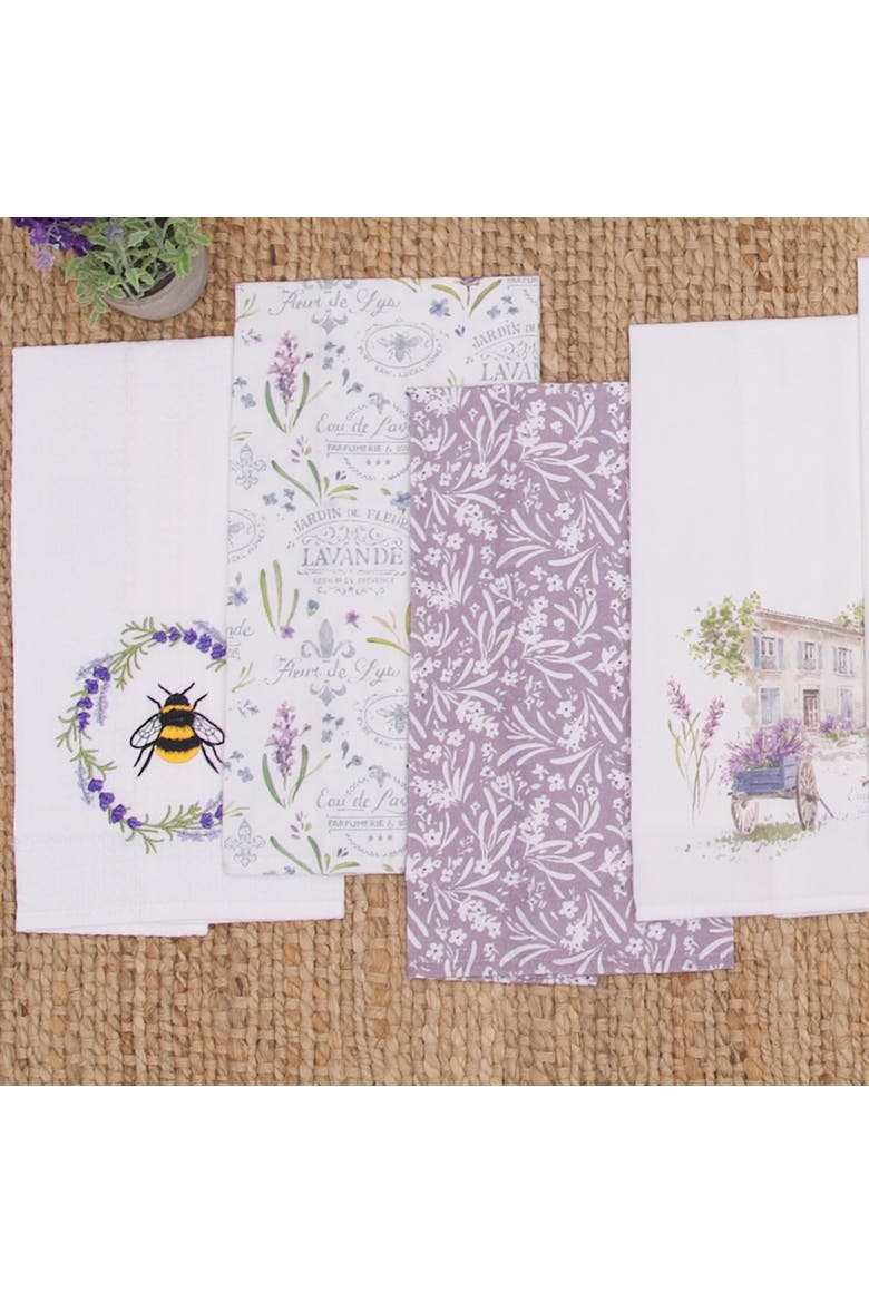 27" x 18" Lavender Countryside Eau de Kitchen and Bathroom Graphic Print Hand Towel, Alternate, color, Purple