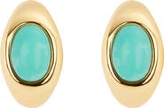 ATHRA LUXE Simulated Turquoise Huggie Hoop Earrings
